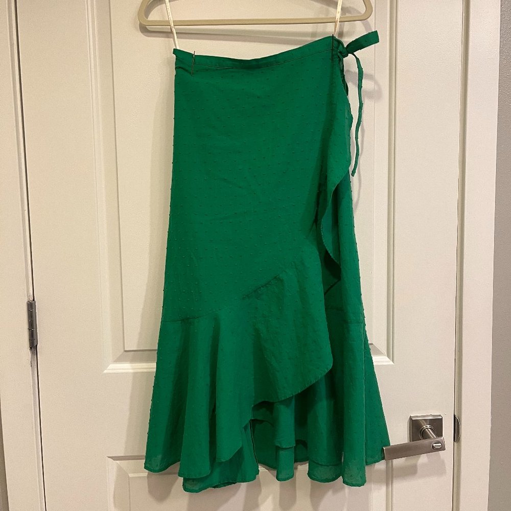 Farm Rio Swiss Dot Midi Wrap Skirt